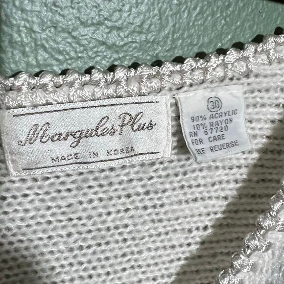 Vintage Margules plus Cream Cable Knit Oversized Sweater Size 2X - Picture 4 of 5